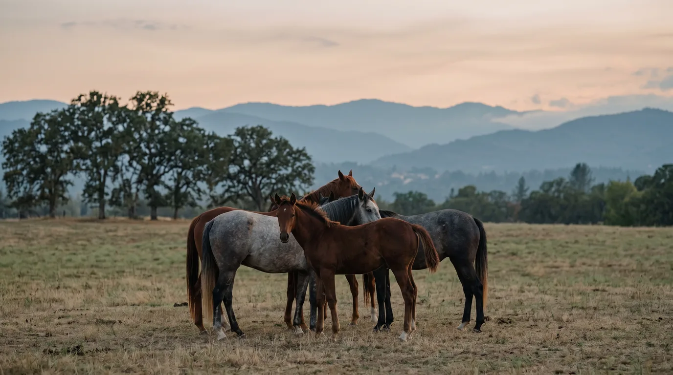 Chevaux en liberté, Domaine de Cozance, Isère